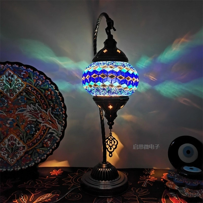 Mediterranean Style Art Deco Turkish Mosaic Table Lamp (WH-VTB-09)