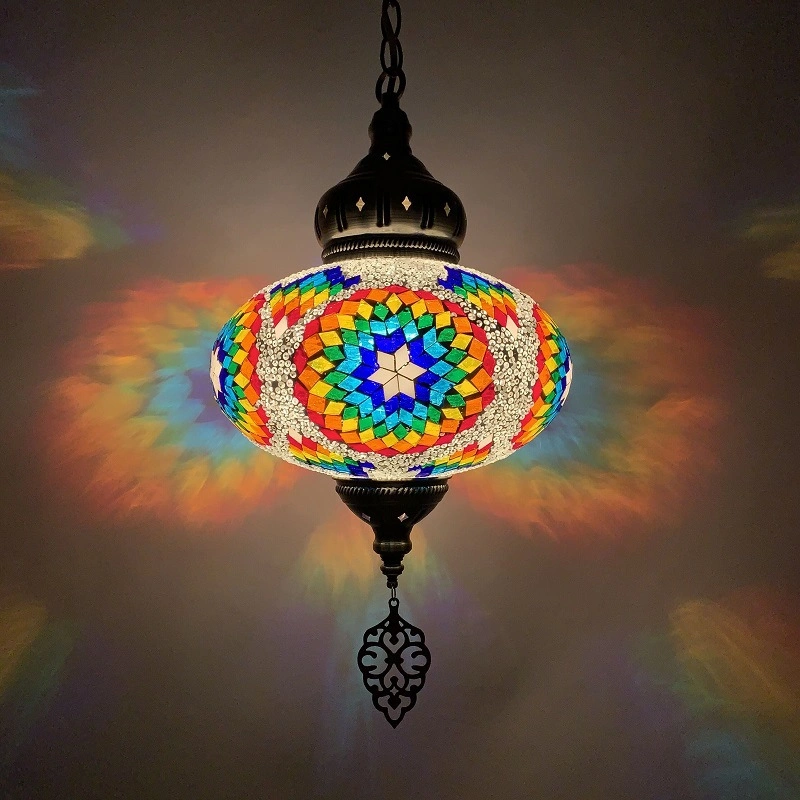 Turkish Moroccan Tiffany Style Handmade Mosaic Hanging Ceiling Lamp Light Pendant