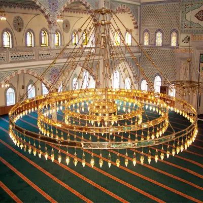 Design personalizado Mesquita Islam Iluminação de Cristal de Cobre Lustre Islâmico (WH