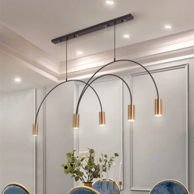 Nordic breve sala de jantar lustre iluminação designer moderno volta lâmpada suspensão (wh